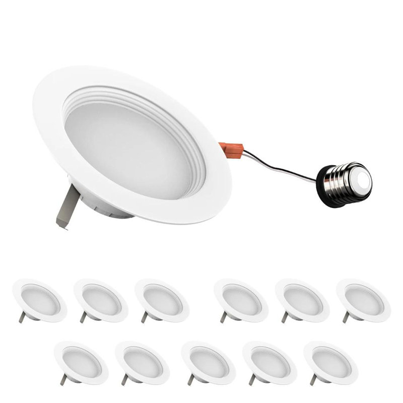 Ensemble d'éclairage encastré à DEL 4 "à intensité variable de 4 po (ensemble de 12), 3000 K