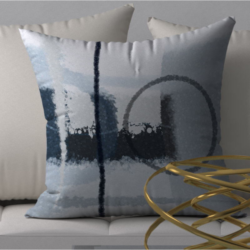 Coussin décoratif abstraite, H 18 po x l 18 po