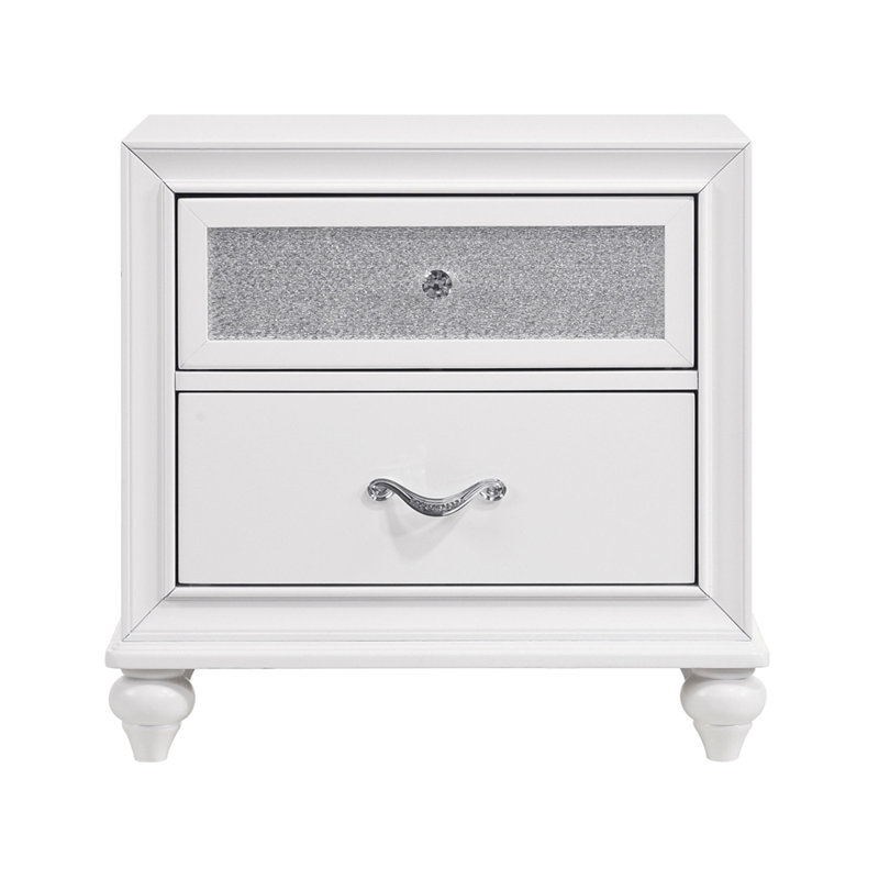 Table de chevet 2 tiroirs blanche