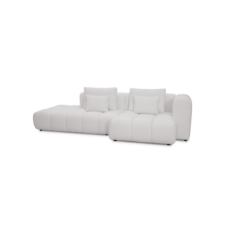 4 Seater Sofa & Chaise, Light Grey, Right Hand Facing
