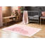 Tapis rose rectangulaire en polyamide tissé à la machine Guero-326034725
