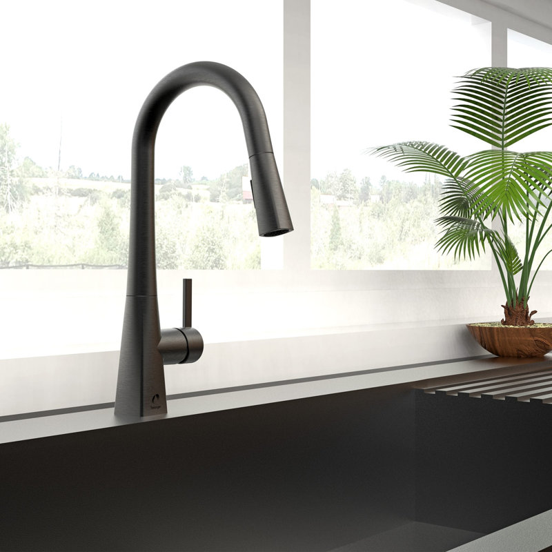Robinet de cuisine à poignée simple Belanger, Acier inoxydable noir