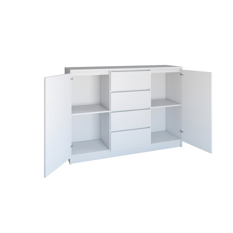Tian 4 Drawer Combi Chest, White Matte