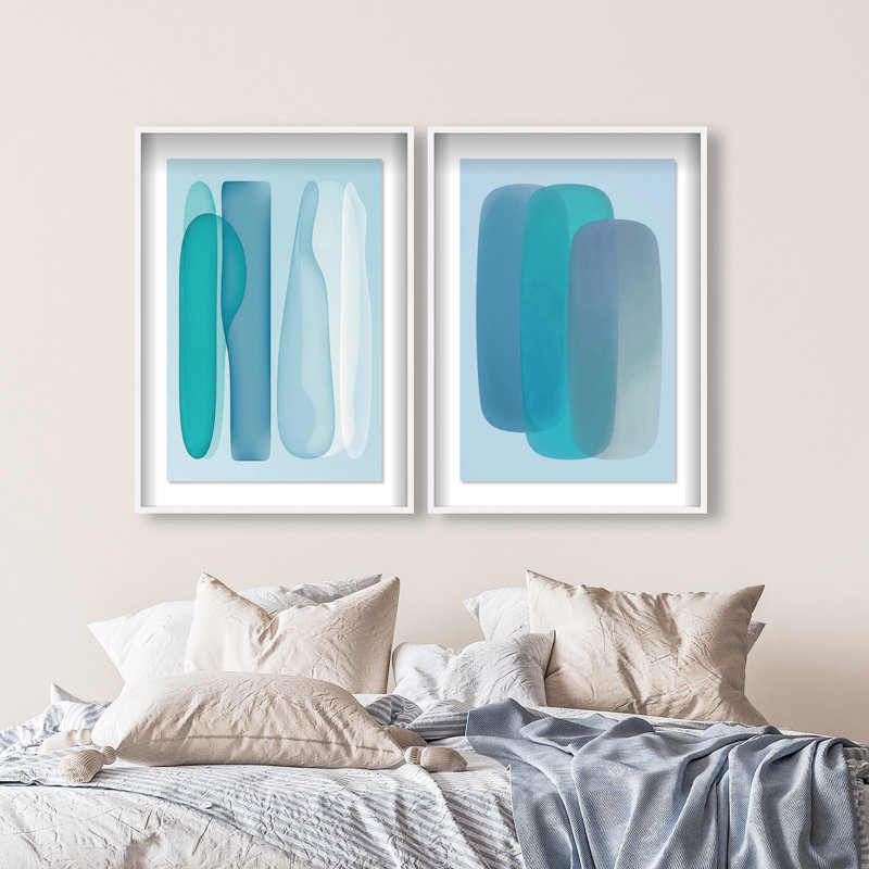 Glacier Gradients Set Set by Oliver Gal, 111"H x 75"W, White Shadowbox