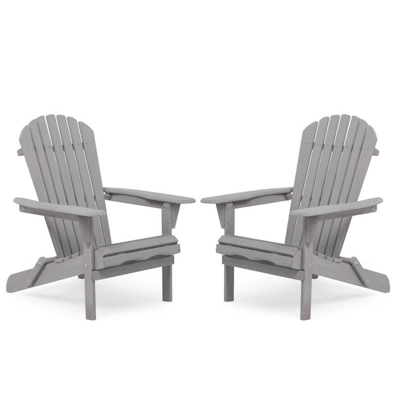 Wood Lounge Patio Chair For Garden Outdoor Wooden Folding Adirondack Chair Set Of 2 Solid Wood Lounge Patio Chair For Garden, Lawn, Backyard,