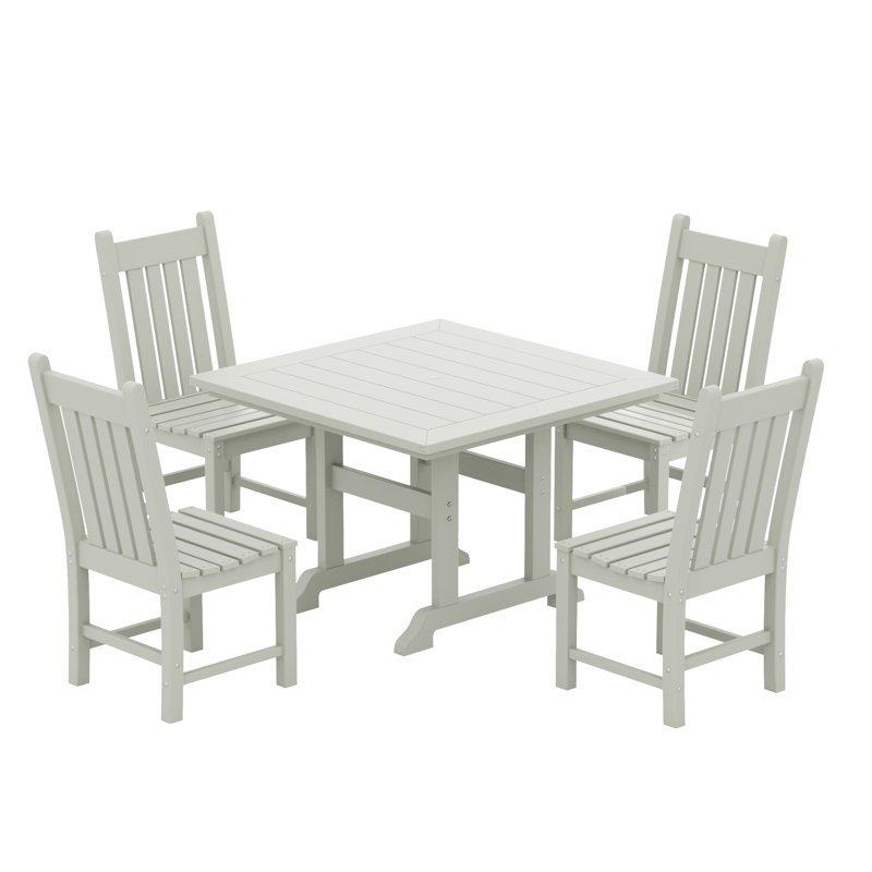 Laguna 4 - Person Patio Dining Set with Square Table, Light Gray