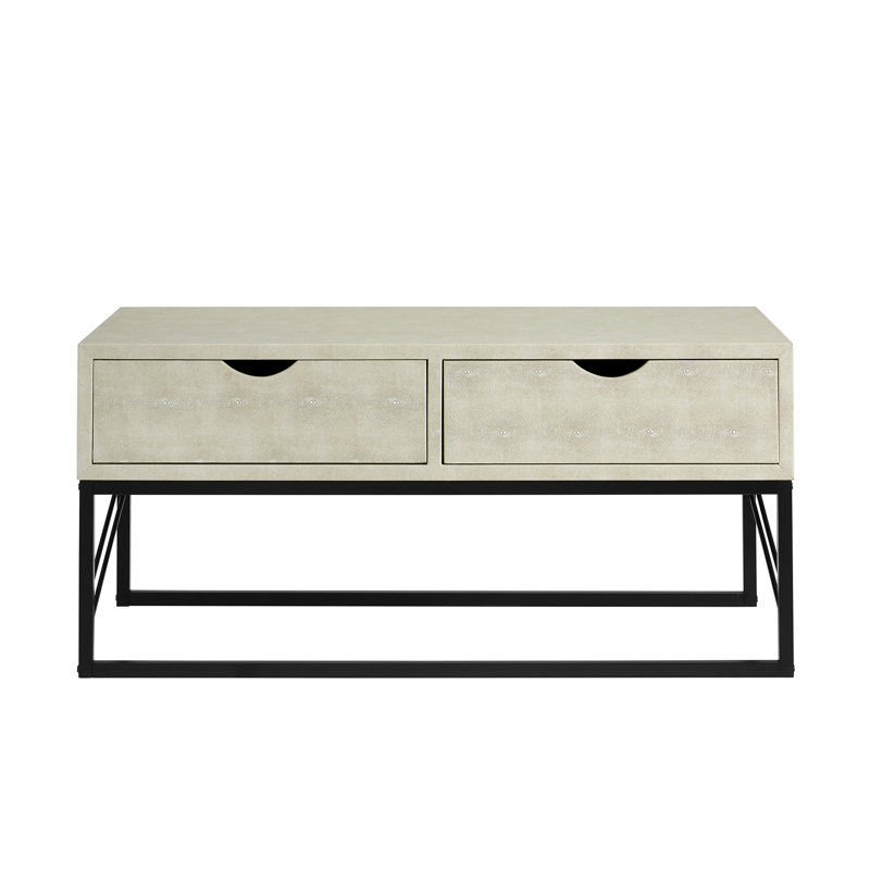 Sled Coffee Table with Storage, Off White