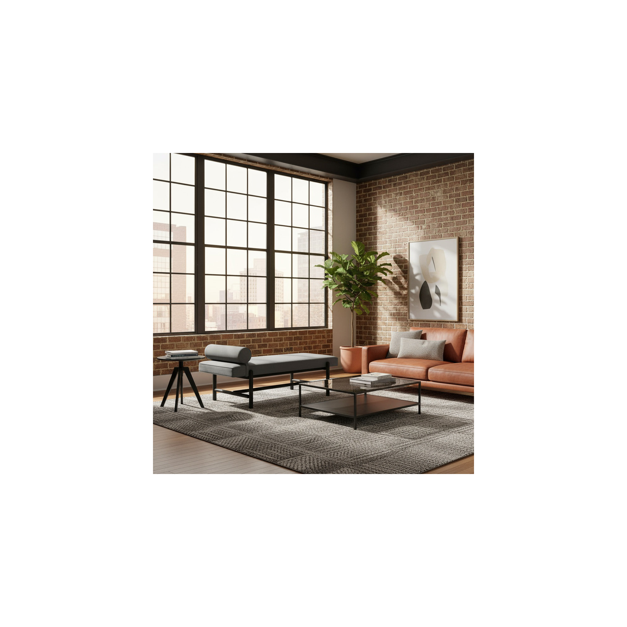 Cellire Bench, Charcoal, Black