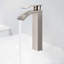Robinet pour lavabo haut monotrou Genoa de BathSelect - finition nickel brossé, fabrication en laiton massif, cartouche en céramique