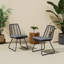 Chaise de patio, 2 pièces avec 2 coussins, gris