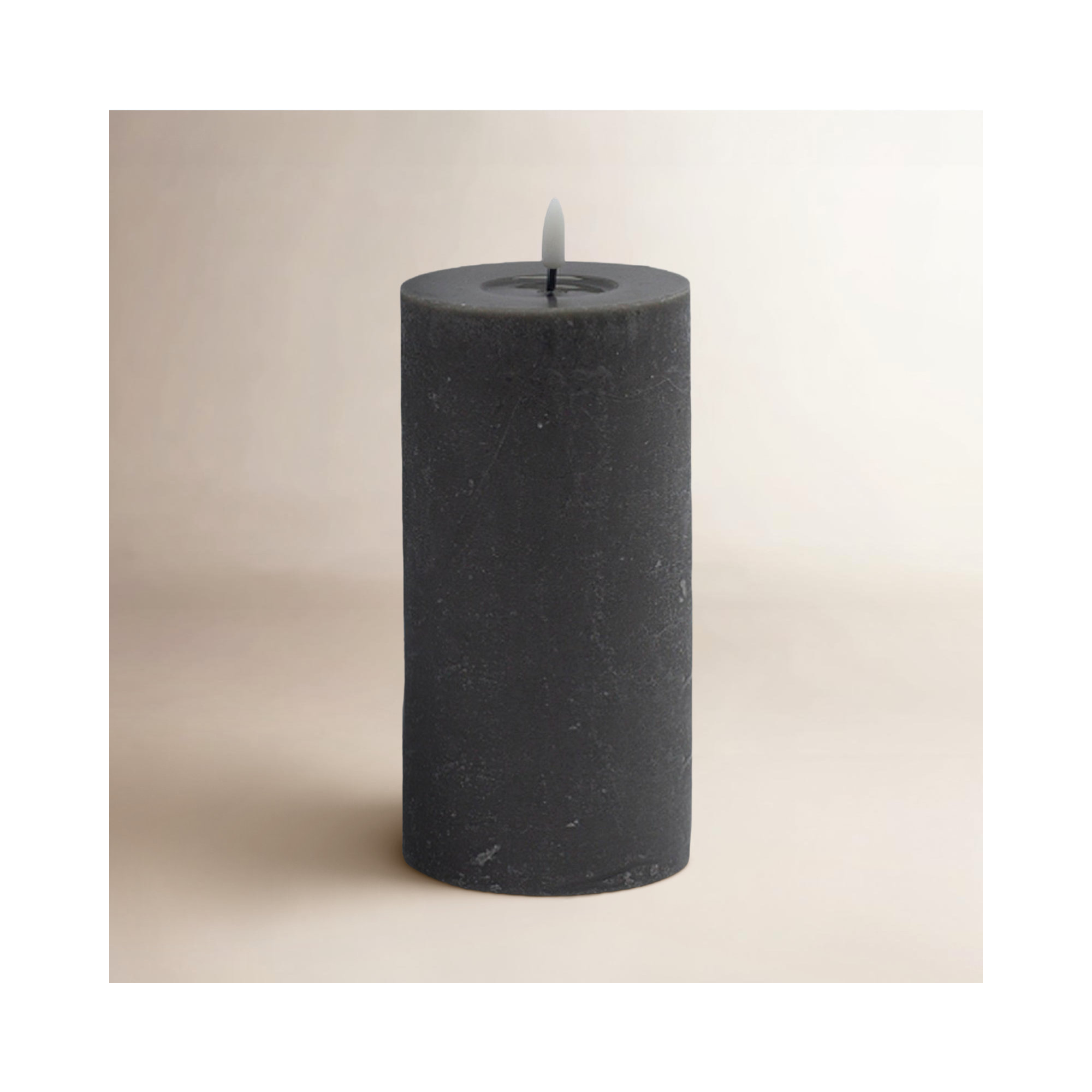 Large Flameless Pillar Candle, Black