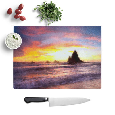 Glass Martins Beach Chopping Board