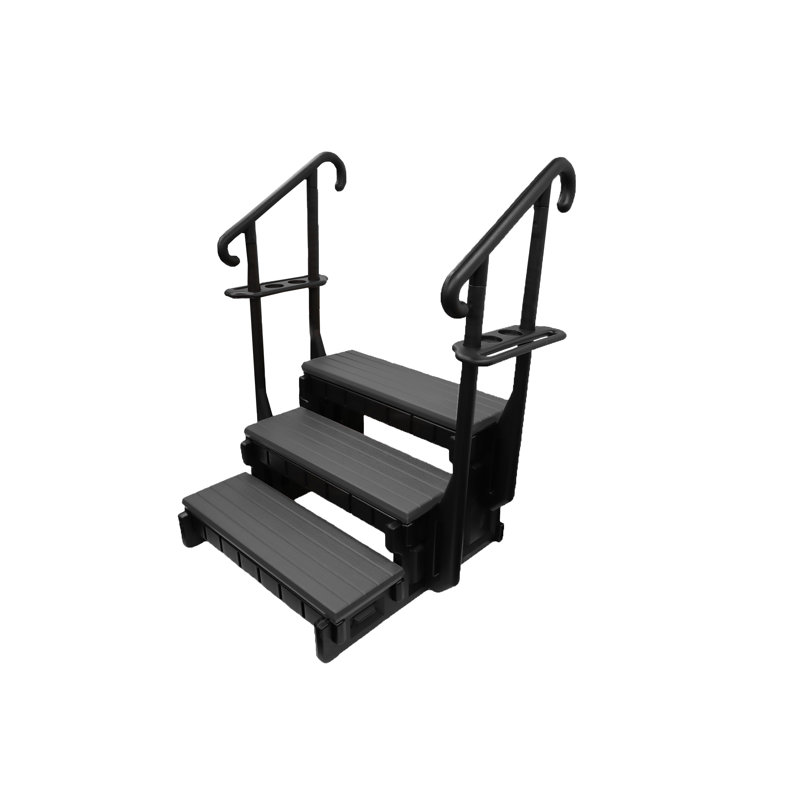 Signature Confer Plastics 38'' D Slip Resistant Hot Tub Step, Deep Grey