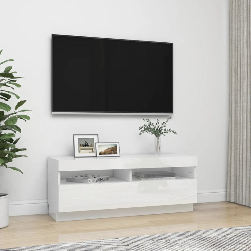 VidaXL TV Stand TV Console Sideboard TV Unit Home Media Unit with LED Lights, Black