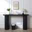 Console en bois, console noire moderne, table d'entrée cannelée de l 56 po, table d'entrée noire