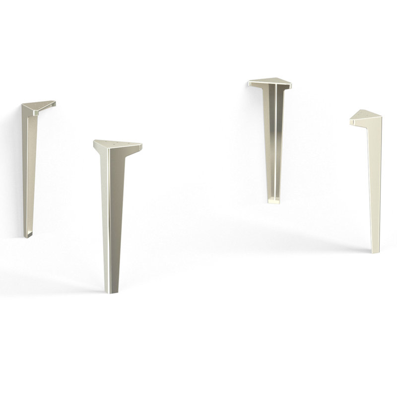 Avila 42" W Freestanding Single Bathroom Vanity with Dean Leg, White Acrylic, Polished Nickel, Matte White/8" Widespread