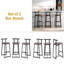 Ensemble de 3 tabourets de bar avec dossier, repose-pieds et structure en métal