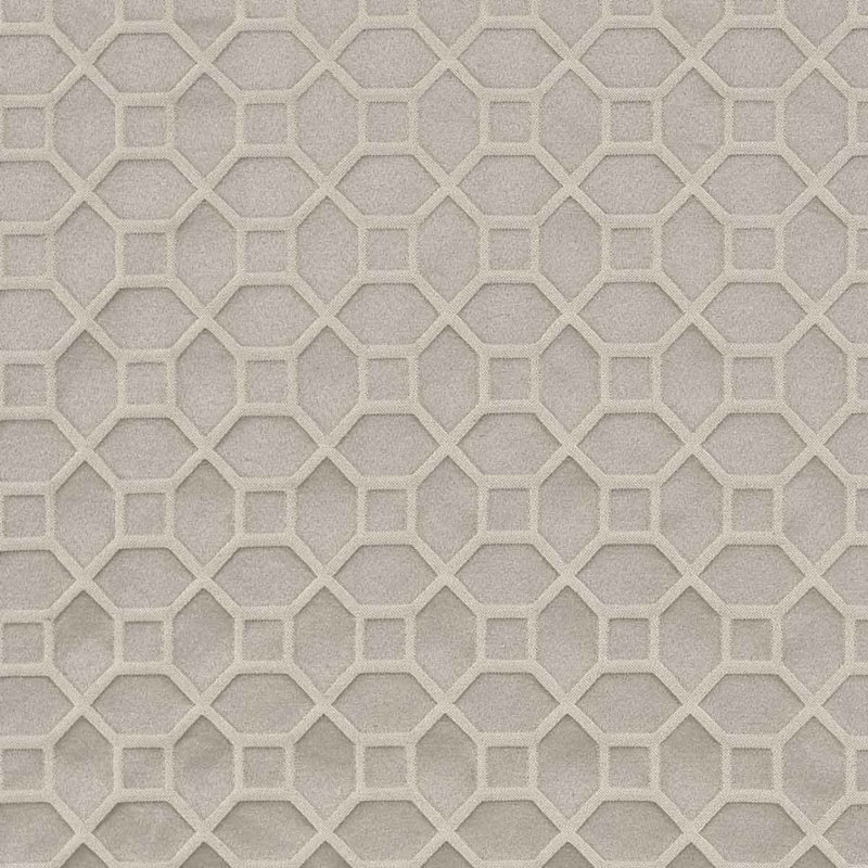 Tissu en mélange de coton géométrique polyvalent de la cour, Argent argent