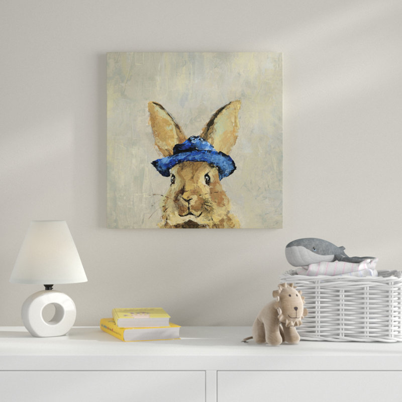 «Blue Hat Rabbit», reproduction sur toile tendue, H 24 po x l 24 po x P 1,5 po