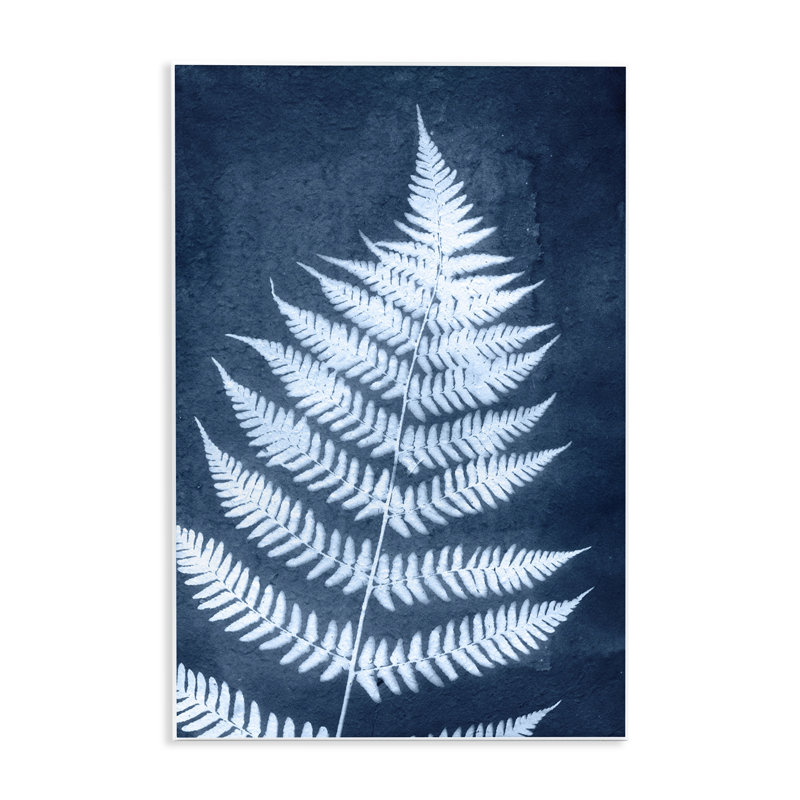 Art mural bleu fougère naturelle par Jason Johnson, H 19 po x l 13 po
