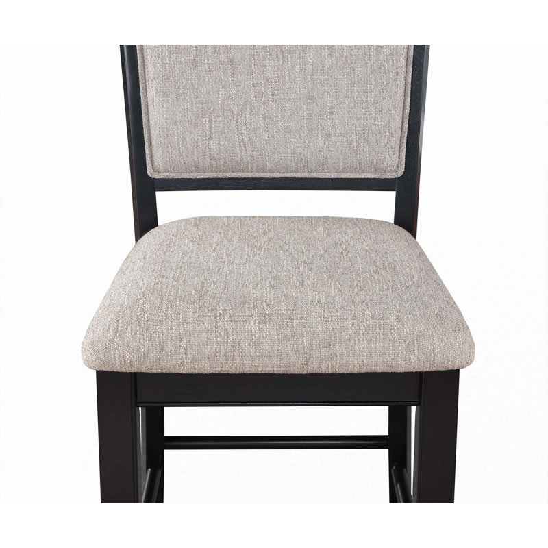 Tabouret de bar 2 pièces Farmhouse Style, Gris, Noir