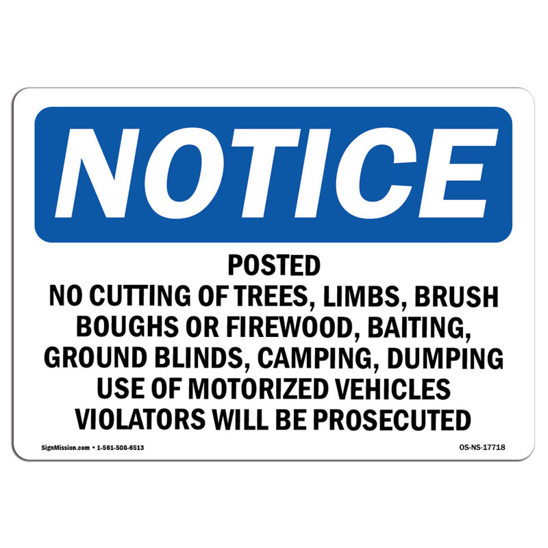 Affiche «No Cutting of Trees Limbs»