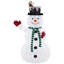 Bonhomme de neige éclairé avec chapeau haut de forme, grand bonhomme de neige de Noël