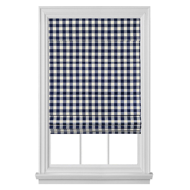 Room Darkening Roman Shade, Navy Blue