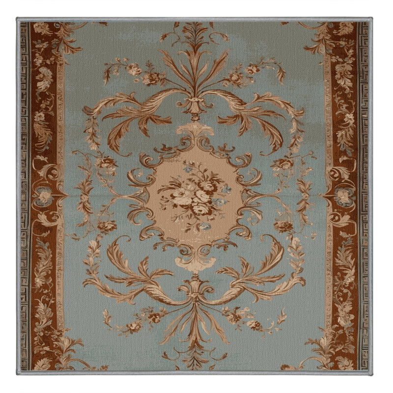 Tapis gris français lavable à la machine, Carré 6 pi