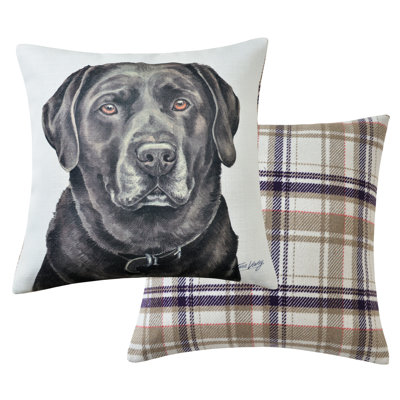 Plaid Beige Square Cushion