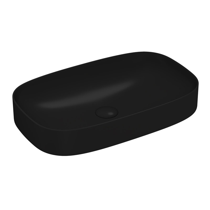 Lavabo de salle de bain vasque de comptoir Fly 6540 en noir mat, Noir mat