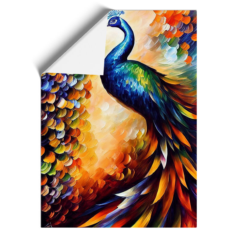 Peacock Portrait No.4 - Wall Art, 29.7cm H x 21cm W, Paper, No Matte