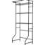 Étagère de rangement au-dessus de la laveuse et de la sécheuse, 3 paniers à linge avec crochets, tablettes réglables simples, noir, pieds en acier au carbone, fabrication de tringle de sécurité à suspendre, appareil