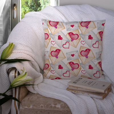 Coussin décoratif extérieur aquarelle love letters