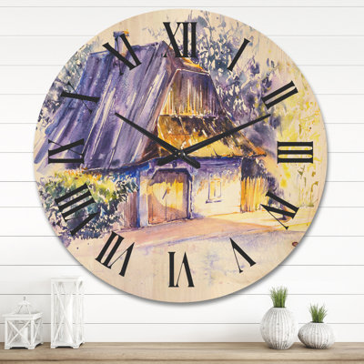 Vieille horloge murale en bois