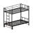 Twin Over Twin Bunk Bed with Safety Guardrail, Metal Pull-Out Bunk Bed Frame with Built-in Ladder, No Box Spring Needed, Extendable Beds for Kids/Teen/Adults, Bedroom, Dorm
