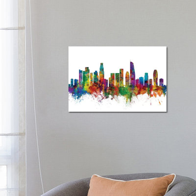 Los Angeles, California Skyline by Michael Tompsett - Wrapped Canvas Gallery-Wrapped Canvas Giclée