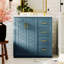 Meuble-lavabo de salle de bain avec lavabo, armoire de rangement de salle de bain à cadre en bois, meuble-lavabo autoportant avec tiroirs et portes à fermeture douce-2044854794