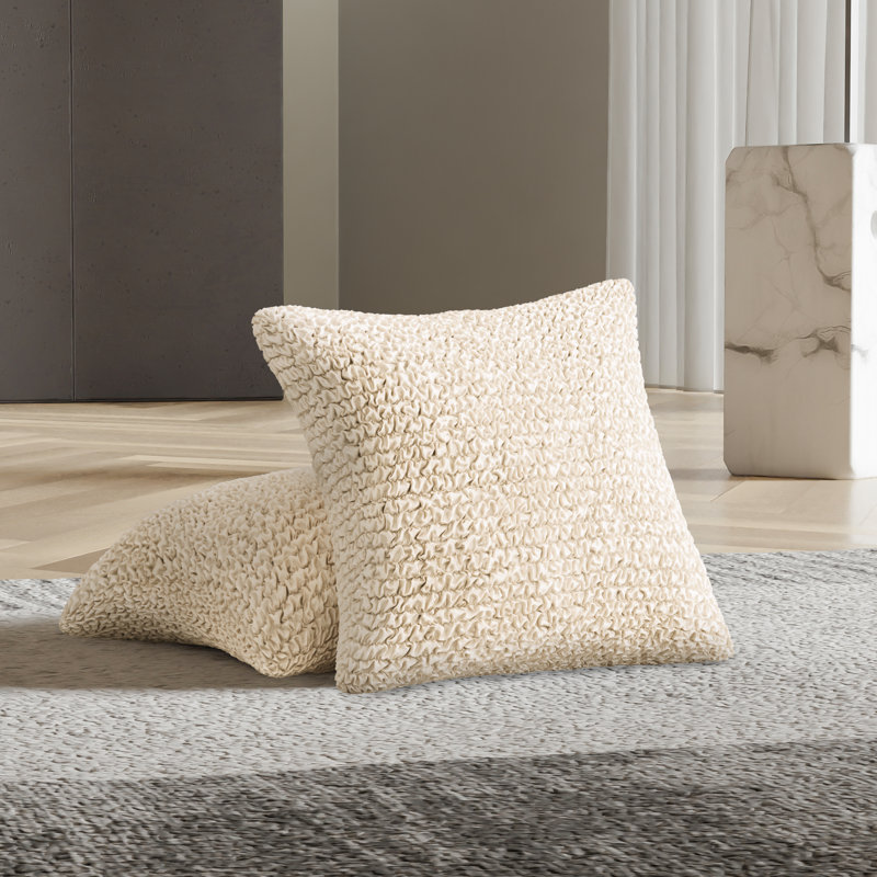 Cream Hypoallergenic Polyester Rectangular Throw Pillow Set