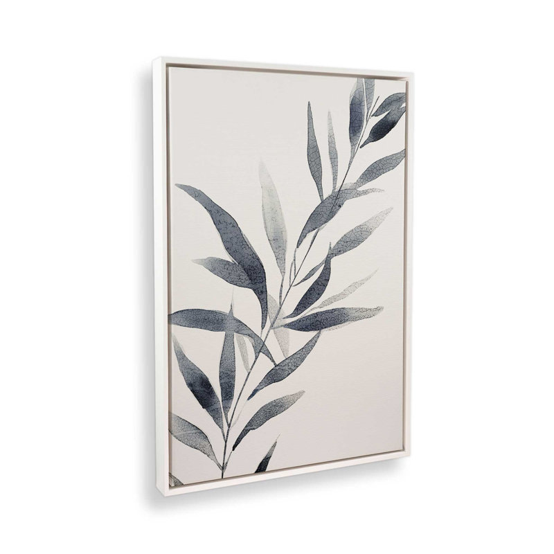 Monochrome Botanica V1 par Golden Glow Interiors, Cadre flottant blanc opaque, H 14 po x l 10 po x P 1,75 po