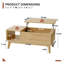 Table basse à plateau relevable avec rangement en bois, design cannelé moderne, Rhyth-130807296