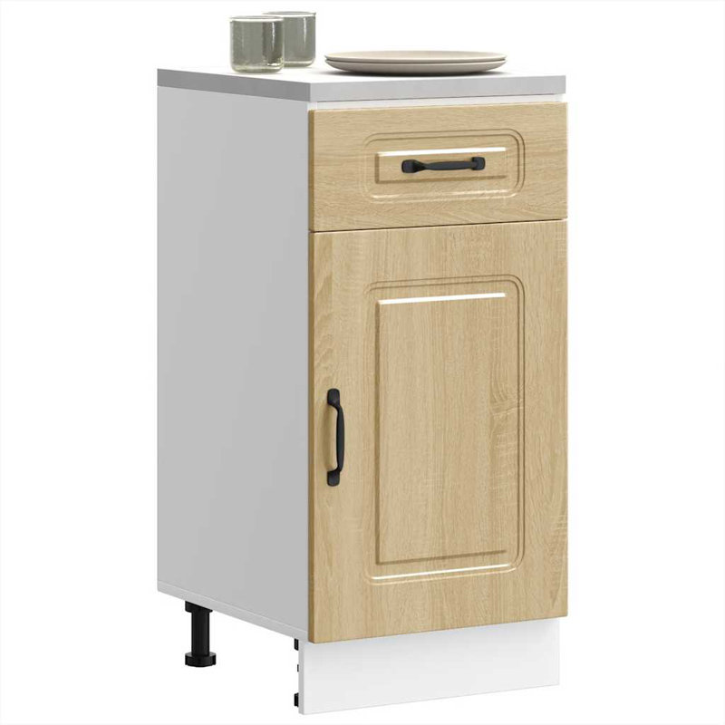 Pieds réglables en bois d'ingénierie vidaXL, Chêne sonoma, H 32,09 po x l 15,75 po x P 18,11 po