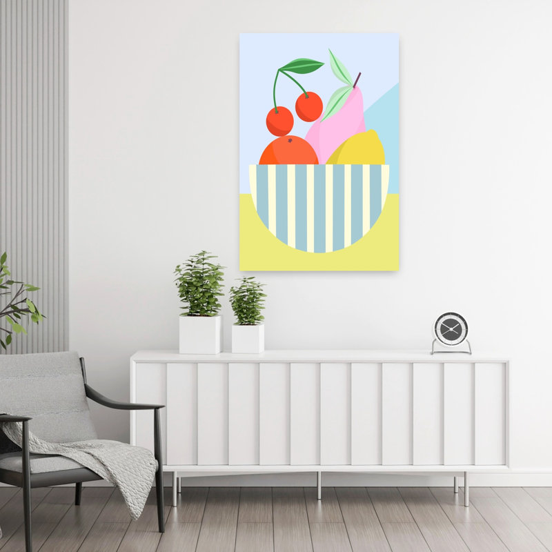 Art mural contemporain à fruits, H 36 po x l 24 po