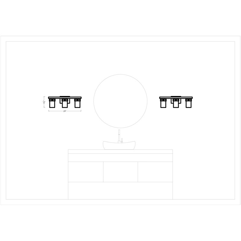 Robie Three Light Wall / Bath from Generation Lighting , Midnight Black, No, No