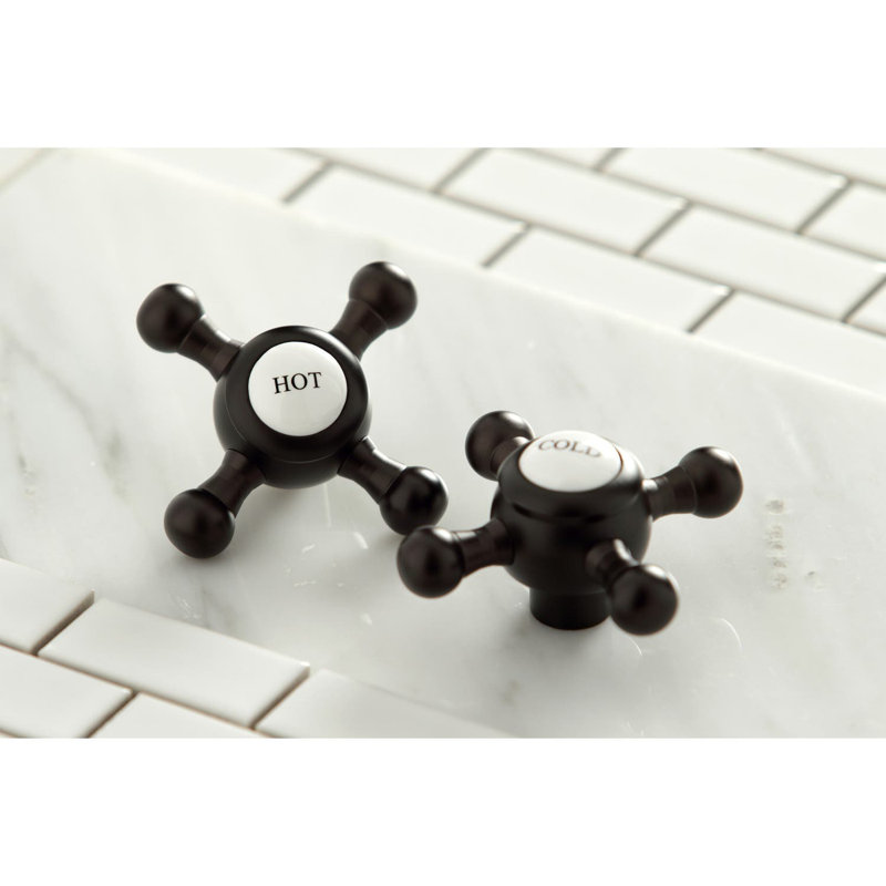 Kingston Brass Metropolitan Three-Handle 5-Hole Deck Mount Roman Tub Faucet with Hand Shower, Oil Rubbed Bronze