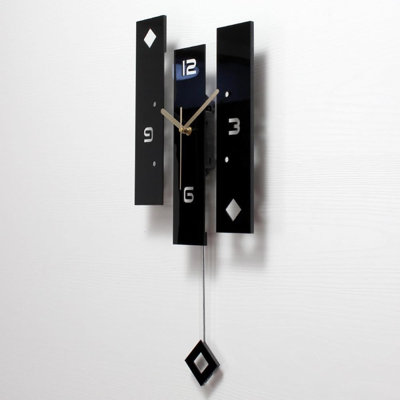 Creative Mute Modern Large Pendulum Clock In Black And White Color