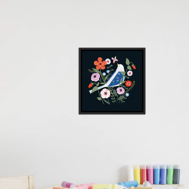 Folk Garden I by Victoria Borges - Print, Classic Wood Frame, No Mat, 18" H x 18" W x 1.5" D