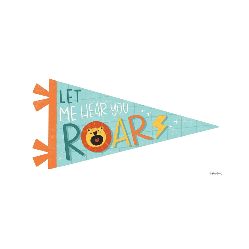 Roar Pennant by Kyra Brown - Wrapped Canvas Gallery-Wrapped Canvas Giclée, 20.32 cm H x 30.48 cm W