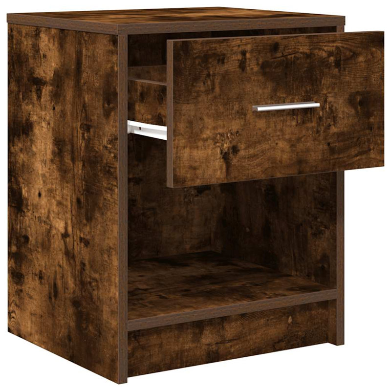 Bedside Cabinet With Drawer 40X34x50 Cm, Smoked Oak, 2