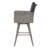 30" Outdoor Wicker Swivel Barstool With Water Resistant Cushion, Mixed Black And Dark Grey